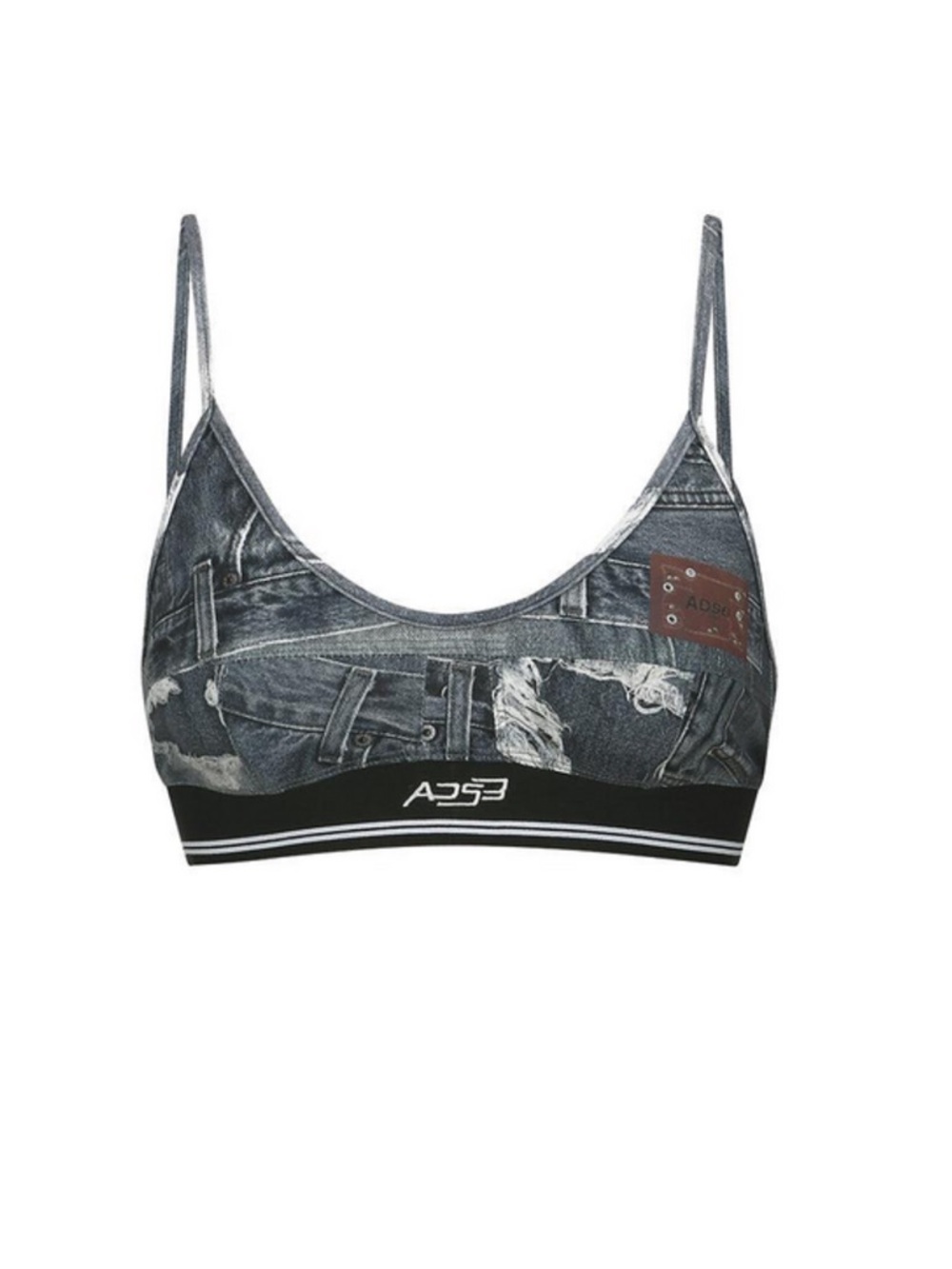 ADSB ANDERSSON BELL
Denim Printed Bra Top_Black